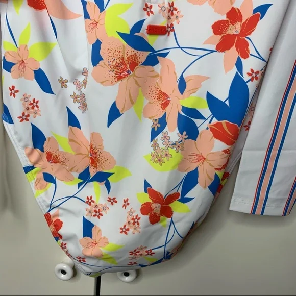 NWT Roxy Girl’s Friendly Flower UPF 50 One Piece Rashguard Swimsuit